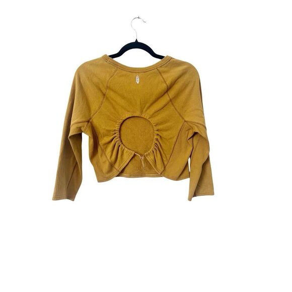 Free People Movement Burnt Gold Circle Back Crop Top Large - Picture 5 of 7
